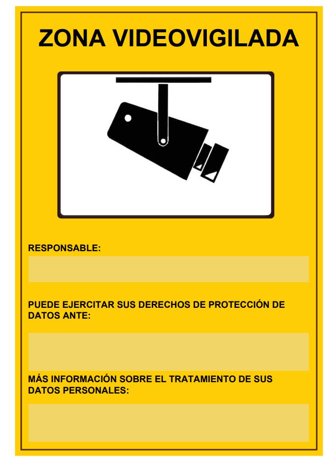 Cartel homologado RGPD Zona Videovigilada