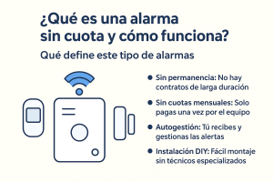 ¿Qué es una alarma sin cuota y cómo funciona?